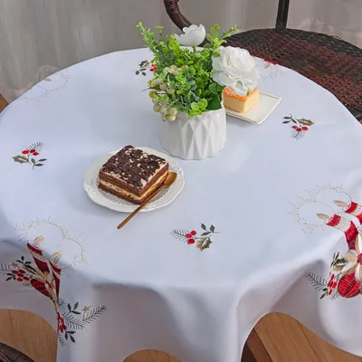Embroidered Tablecloth Cloth Art Pastoral Tablecloth Luxury Table Cloth Linen-Look Fabric Table Cover