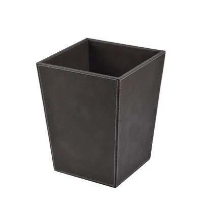 2023 Handmade Wholesale Supply High -End Leather Rubbish Bin Premium Trash Can