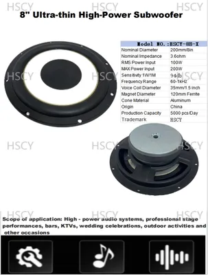 2024 Premium 8-Inch Subwoofer for Enhanced Car Audio