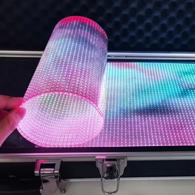 LED Transparent Film Screen on Glass Advertising See-Through Video Wall