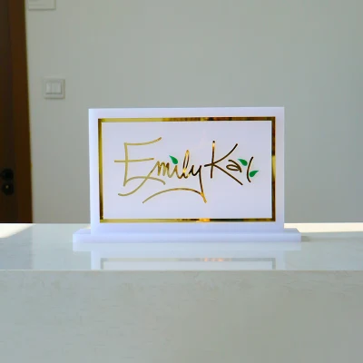 Custom Acrylic Table Stand Plaque Hotel Name Sign