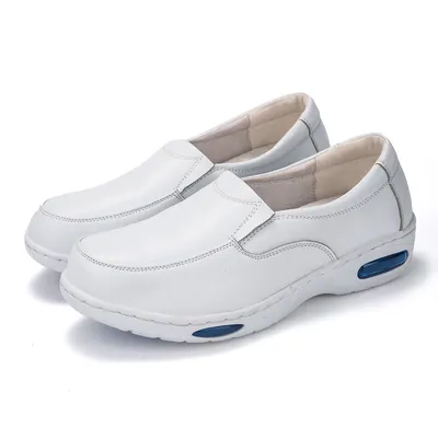 Women Cow Leather Hospital Nurse Shoe Loafer Ladies Casual Nursing Shoes (SFR-8203)