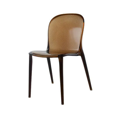 Nordic Creative Home Transparent Plastic Backrest Dining Chair