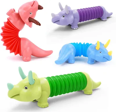 Newest Stretch Pipe Dinosaur Fidget Pop Tube Toy for Kids