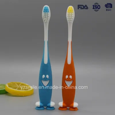FDA Top Quality Children/Kids Soft Rubber Suction Toothbrush