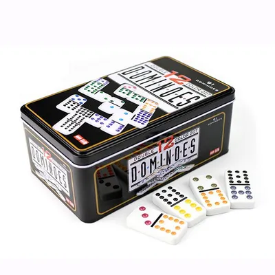 Custom Double 12 Domino Game Set in Tin Box