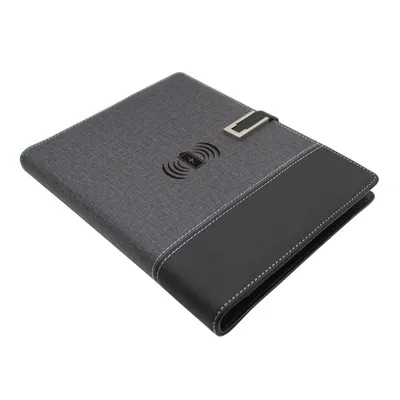 Wholesale Multi-Functional A5 Diary Notebook Wireless Charging 8000 mAh Power Bank for Gift Cover Customized