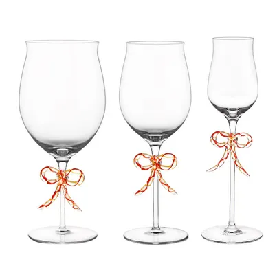 Cute Bow Design Tall Christmas Tree Glass Water Cup, Wedding Glass Cup