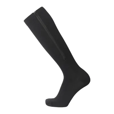 20-30mmhg Calf Knee High Compression Socks Black Beige Zipper Compression Socks