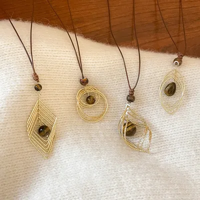 Shimmering Golden Tiger's Eye Pendant Necklace for Women