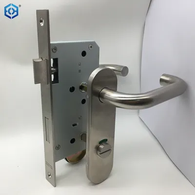 Straight Lever Thumb Lock Bathroom Door Handle Lock with Indicator