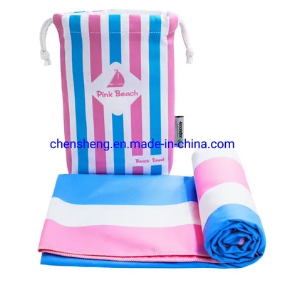 Microfiber Swimming Printed Stripe Travel Sport Quick Dry Beach Towel