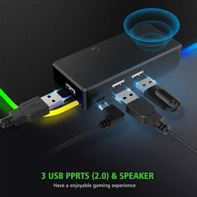 LED Mouse Pad RGB Multifunctional Game Mouse Pad Comes with 3 Hub2.0 Interfaces and Audio Equipment