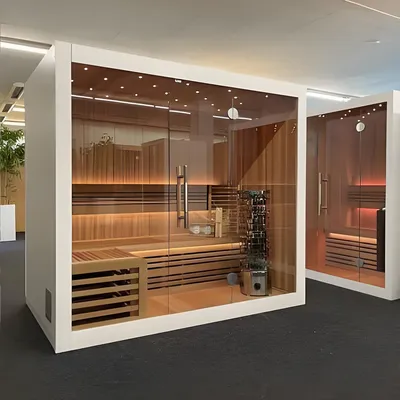 Outdoor Traditional Wet Steam Sauna Made of Canadian Hemlock/Red Cedar
