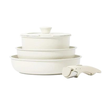 Detachable Handle Cookware Set in Nonstick Coating Casserole and Fry Pan Detachable