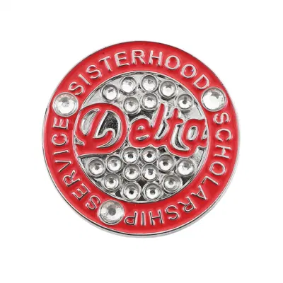 Fashion Design High Quality Soft and Hard Enamel Lapel Pin Round Metal Delta Sigma Theta Sorority Bulk Custom Logo Badge