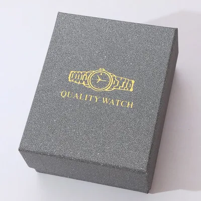 Business Men Quartz Wrist Watch Leather Band with Gift Packaging Box