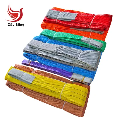 High-Safety-Factor Polyester Slings, Colored Flat Webbing Slings