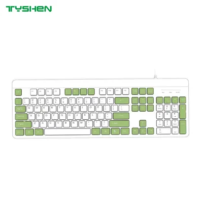 Colorful 104 Keys USB Keyboard Slim Office Keyboard with Anti-Wear UV Keycaps