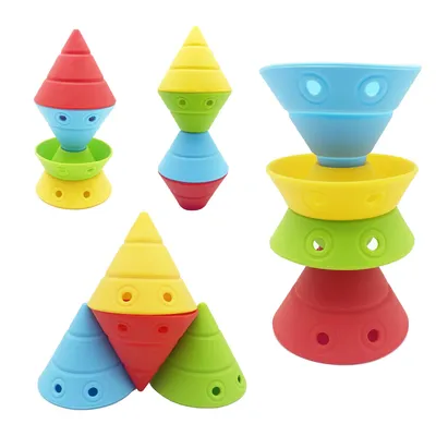 Stachable Stacker Teether Toy for Baby Product Silicone Stacking Toy