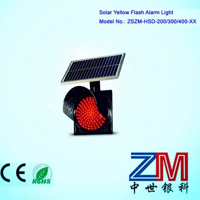 High Brightness Solar Red Flashing Traffic Warning Light