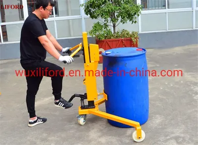 China 350kg Capacity Portable Drum Palletizer Hydraulic Oil Drum Handler Manual Drum Hand Truck Trolley Drum Cart Drum Carrier Drum Lifter Stacker Dt350b