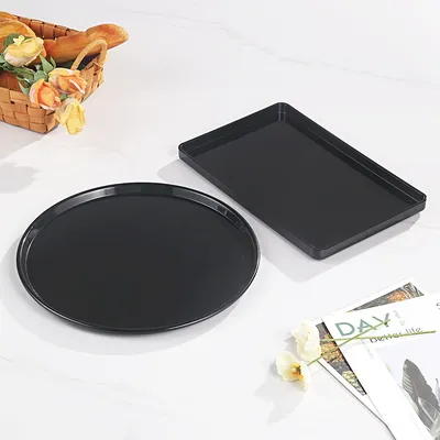 Premium Black Plastic Service Trays - Luxury Style for Restaurants & Homes