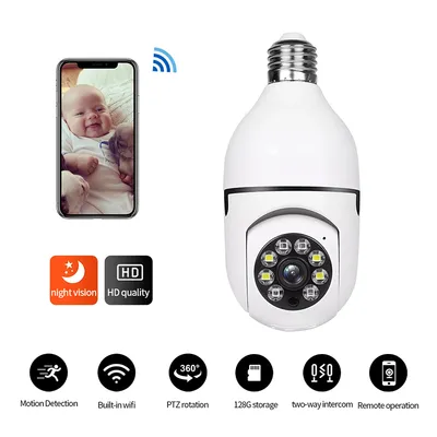 1080P HD Home Smart Wireless Surveillance Light Bulb Camera WiFi IP Camera P2p Wireless 360 Degree PTZ Light bulb Camera