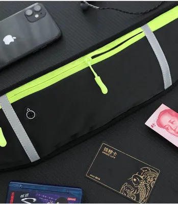 Water-Proof Waist Pocket with Reflective Stripe for Exercise Running Belt