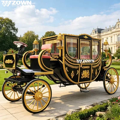 Classic European Royal Relief Sculpture Carriage for Wedding Parade Celebrations