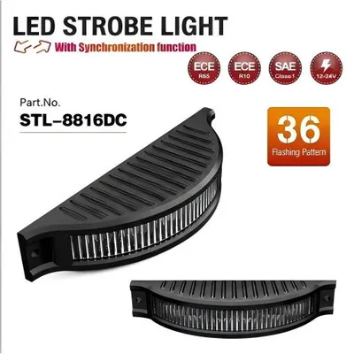 2-in-1 Dual Color Synchronized LED Strobe Light DC12-24V ECE R65 R10 Warning Light for Truck Trailer Commercial Vehicle