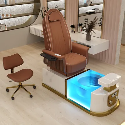 Multifunction Nail Beauty Salon Pedicure Chair Colorful LED Light Professional Electric Massage Foot SPA Chair