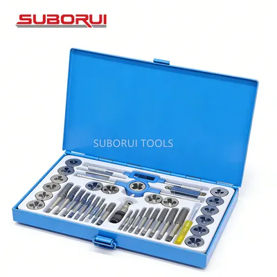 Suborui Professional OEM ODM Manufacturer 40PCS Metric & NPT Tap and Die Set Alloy Steel Threading Tool Kit with Metal Case