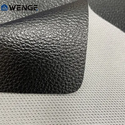 Manufacturer Factory Wholesale Faux Leather Fabric Roll Litchi Mesh Backing Embossed PVC Synthetic Leather for Sofa Car Seat
