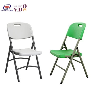 Outdoor Event Wedding Party Metal Frame Folding Plastic Garden Dining Chair