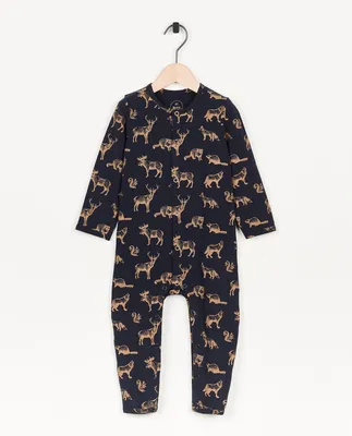 Offwhite Pyjama Onesie + Met Bloemenprint + Digital All Over Print