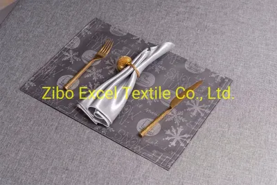 Jacquard Table Mat Made of Polyester Silver Thread