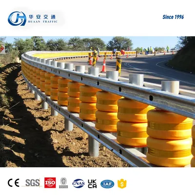 High-Visibility Traffic Safety Road Barrier for Impact Protection