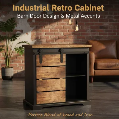 Solid Wood Door Cabinet, Household Storage Cupboard for Entryway Lockers