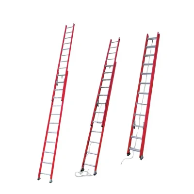 Extension 4 Meter Red Fiberglass Telescopic Ladder Manufacturer