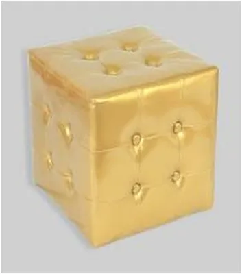 PU Leather Ottoman Cube Footstool with Diamond (HR201111)