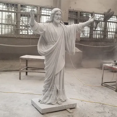 Granite Open Hand Jesus Memorial Statue Religious Sculpture