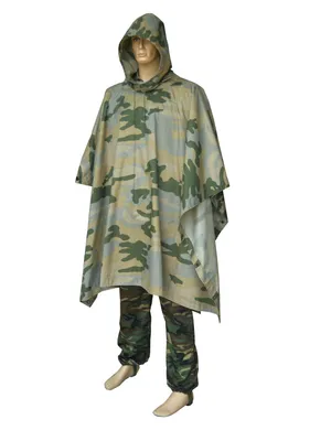 Double Safe Tactical Style Waterproof Camouflage Clothing Polyester Nylon Raincoat