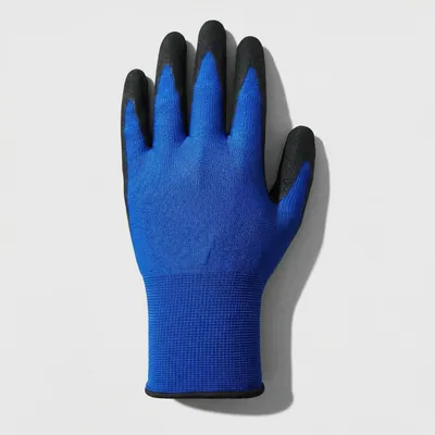18g Ultra Thin Blue Nylon Gloves with Sandy Foam Nitrile Coating