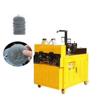 Stainless Steel Two Head Knitting Mesh Scourer Making Machine with Good Handwork