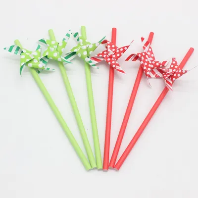 Unique Colorful Windmill Paper Straws for Spring Parties