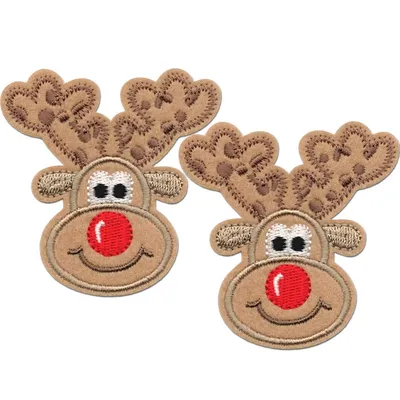 Low MOQ Wholesale Iron on Patch Custom Christmas Santa Claus Embroidered Patch for Hat and Clothes
