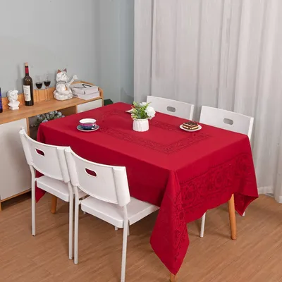 Water Proof 100% Polyester Jacquard Yarn Dyed Tablecloth for Home, Restaurant and Wedding