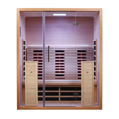 Modern Solid Wood 3-Person Far Infrared Sauna for Home Use