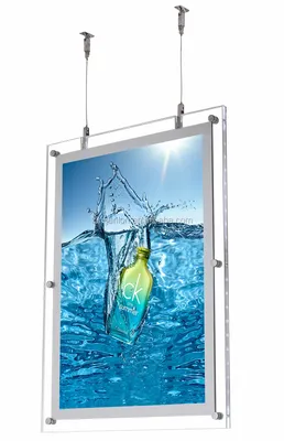 Double Sides Acrylic Crystal Hanging LED Menu Light Box Photo Frame